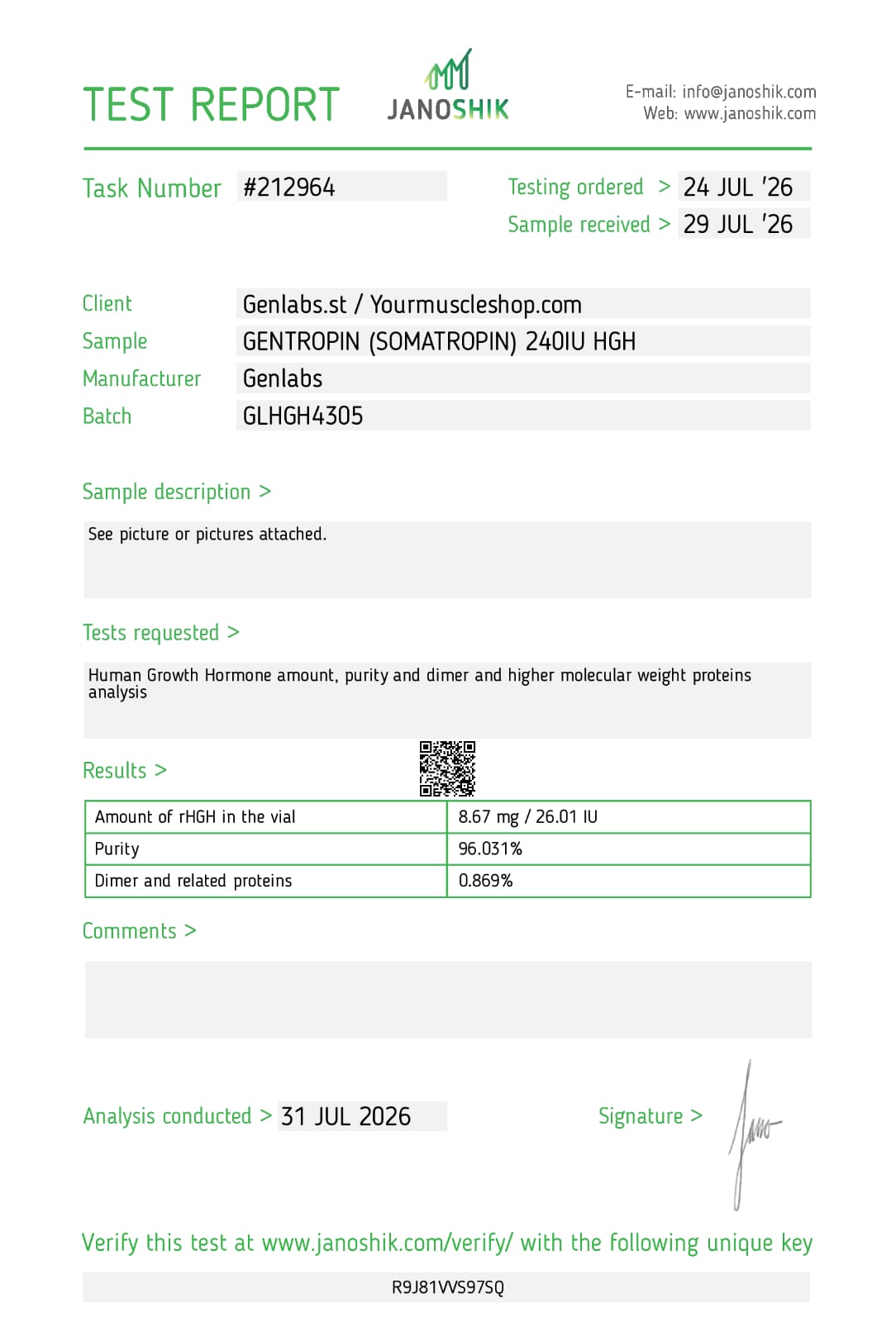 GENTROPIN (SOMATROPIN) 240IU HGH KIT WITH BACTERIOSTATIC WATER – GENLABS - Image 2