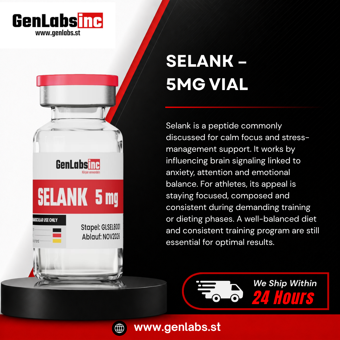 Selank – 5mg Vial – (with Bacteriostatic Water) – Genlabs - Image 2