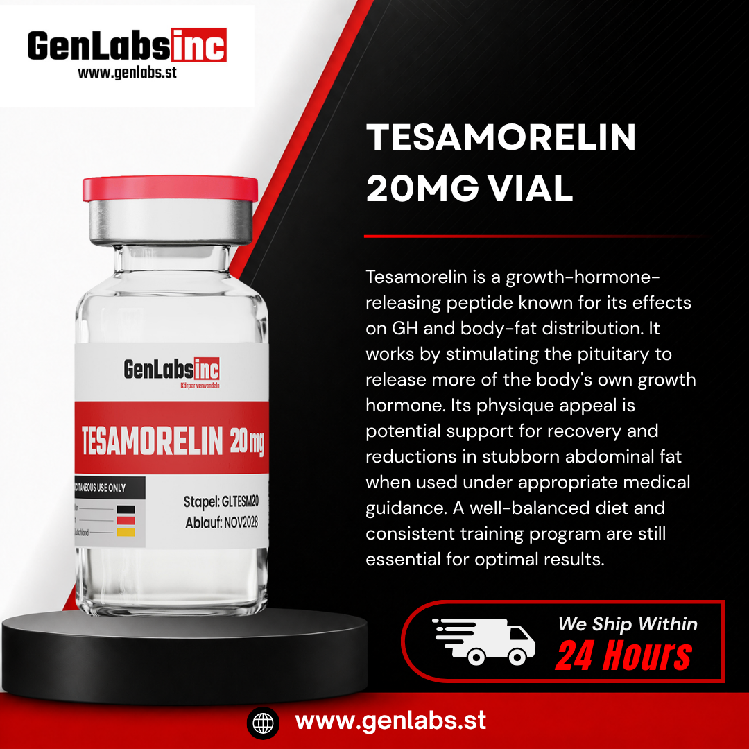 Tesamorelin 20mg Vial – (with Bacteriostatic Water) – Genlabs - Image 2