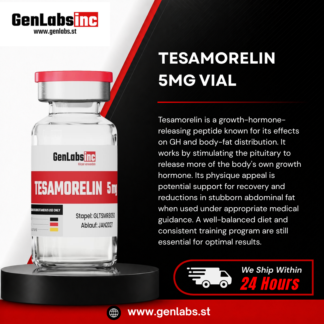 Tesamorelin 5mg Vial – (with Bacteriostatic Water) – Genlabs - Image 2